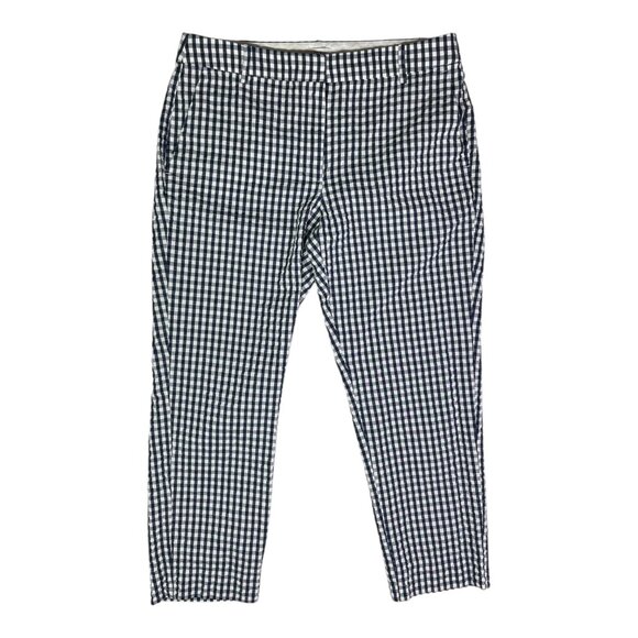 J. Crew Factory Size 8 Seersucker Crops Gingham Cotton H5191 - Picture 1 of 7